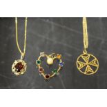 A 9ct gold Maltese cross pendant; another chain;