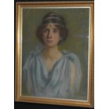 Continental School (early to mid 20th century) Portrait of a Classical Lady signed with monogram,