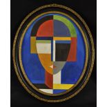 Russian School (20th century) Constructivist Portrait inscribed to verso, oil on board,