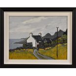 David Barnes Coastal Cottage oil on board signed to verso,