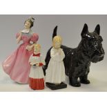 Royal Doulton Albourne Arthur Scottie; Camellia HN2222; Choir boy HN 2141;