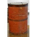 An American Lancaster County Pennsylvania Dutch compressed card cylindrical grain bin, 63cm high,