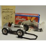 Schuco-Studio A Schuco Studio 1050 clockwork tinplate model Mercedes W196, silver paint work,