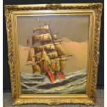 Frankin (20th century school) Galleon on the Seas oil on canvas,