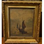 English School (19th century) Sailing Boat on Calm Waters oil on canvas,
