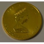 A Canadian fine gold $50 coin, 1 Troy oz,