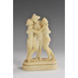 After Antonio Canova (19th century), an alabaster carving, The Three Graces, 13.