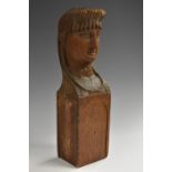 A 19th century beech figural pilaster,