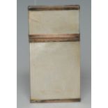 A 19th century Chinese export silver mounted mother of pearl rectangular visiting card case,