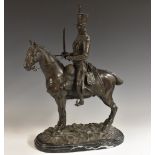 John Rattnebury Skeaping RA (1901 - 1980), after, a brown patinated equestrian bronze,