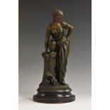 Grecian-Revival School (19th century), a dark patinated spelter figure,