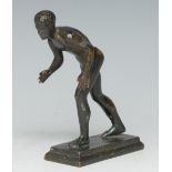 Grand Tour School, after the Antique, a dark patinated bronze, The Herculaneum Runner,