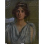 Continental School (early to mid 20th century) Portrait of a Classical Lady signed with monogram,