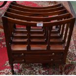 A mahogany reproduction four section Canterbury