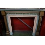 A large Victorian painted oak fire surround,