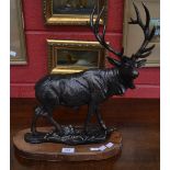 A cast metal model of a stag,