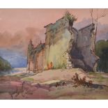 Michael Crawley Ruined Temple, Sri Lanka signed, titled to verso, watercolour,