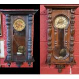 An Austrian walnut Vienna wall clock, c.