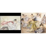 Julie Glossop (late 20th century) A pair, After Sir William Russell Flint,