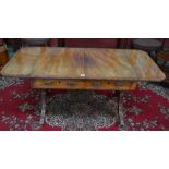 A Regency mahogany rounded rectangular sofa table,