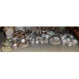 Ceramics - a Staffordshire floral pattern part tea set for six, comprising cups, saucers,