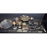 Silver Plate - a comport; cutlery; flatware; cigarette case;