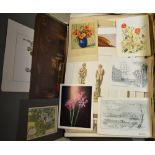 A large folder of 19th and 20th century artwork and prints