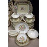 A Royal Crown Derby Cotswold pattern part tea set for six; other plates; trinket dishes;