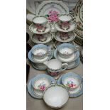 A Gladstone Laurel Time pattern part tea set for six comprising sandwich plate, cream jug,