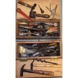 Tools - 19th century and later, including claw hammers, pliers, tongs, files, rasps,