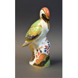 A Royal Crown Derby paperweight, Newstead Woodpecker, limited edition 610/750, gold stopper,