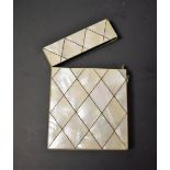 A 19th century mother of pearl vanity card case, c.