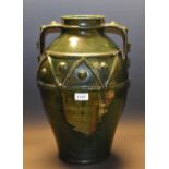 A large two handled Art Pottery vase