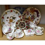 A Royal Crown Derby 1128 pattern 16cm plate; other plates, Olde Avesbury, Asian Rose,