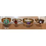 Rings - gold rings, including garnet, diamond, opal,