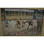 An oak framed advertising print,