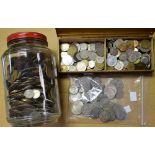 Quantity of UK base metal coinage; circulated bronze issues; cupro-nickel issues, mainly post 1952,