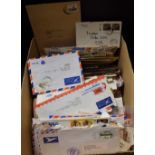 Stamps - a box of all world covers, Airmails, etc; plus mainly loose African stamps,