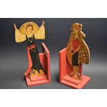 A pair of 1920's style painted bookends,