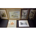 Pictures and Prints - Charles Gould, From The Roadside, signed, watercolour; Quebec,