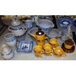 A Palissy Taurus pattern coffee set for six, comprising coffee pot, milk jug, sugar bowl,