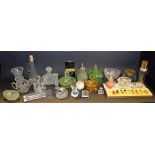 Glassware - a set of miniature French perfumes, with contents,