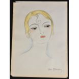 In the manner of Kees Van Dongen (1877 - 1968) Portrait of a Young Lady bears signature,