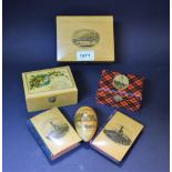 A Mauchlin ware edition, The Lady of the Lake, image of the Wallace Monument; another, similar,