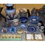 Ceramics - a 19th century Spodes Italian blue and white bowl; others, Willow, Ashworth Bros.