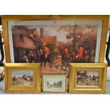 Heywood Hardy, after, The Meet, a print, framed,