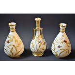 Royal Worcester - a pair of blush ivory tapering bud vases,