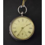 A silver Graves English Lever pocket watch, Birmingham 1902,