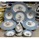 A Royal Doulton Rose Elegans pattern dinner and tea service, for six, comprising cups, saucers,