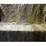 Textiles - hand embroidered linen tablecloths,